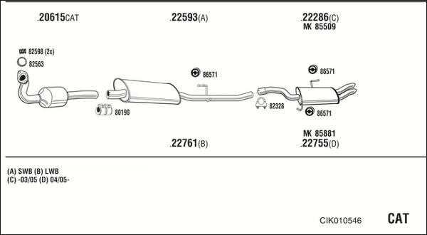 Fonos CIK010546 - Система випуску ОГ autocars.com.ua