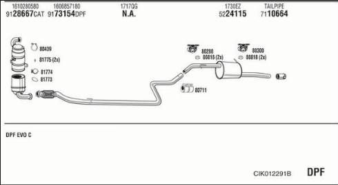 Fonos CIK012291B - Система випуску ОГ autocars.com.ua