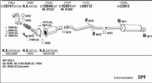 Fonos CIK018463BA - Система випуску ОГ autocars.com.ua