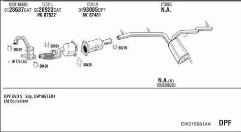 Fonos CIK019681AA - Система випуску ОГ autocars.com.ua