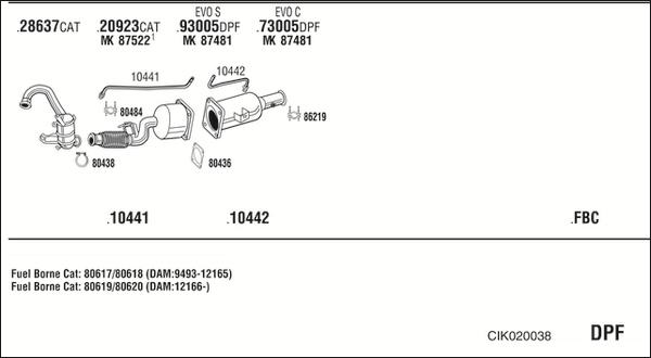 Fonos CIK020038 - Система випуску ОГ autocars.com.ua