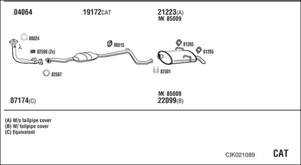 Fonos CIK021089 - Система випуску ОГ autocars.com.ua