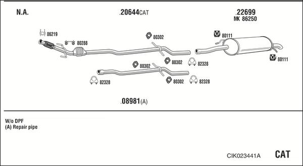 Fonos CIK023441A - Система випуску ОГ autocars.com.ua