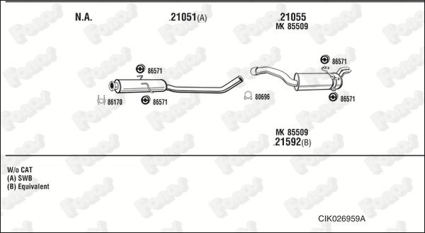 Fonos CIK026959A - Система випуску ОГ autocars.com.ua