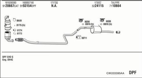 Fonos CIK033395AA - Система випуску ОГ autocars.com.ua