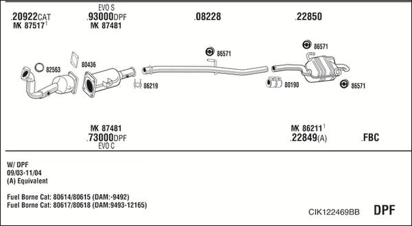Fonos CIK122469BB - Система випуску ОГ autocars.com.ua