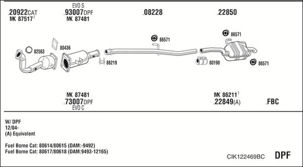 Fonos CIK122469BC - Система випуску ОГ autocars.com.ua