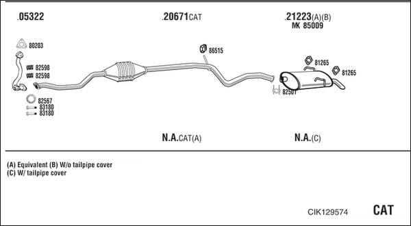 Fonos CIK129574 - Система випуску ОГ autocars.com.ua