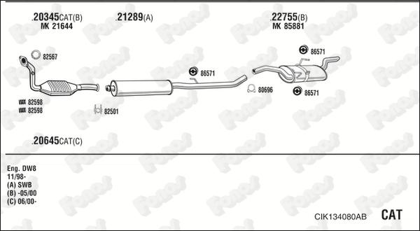 Fonos CIK134080AB - Система випуску ОГ autocars.com.ua