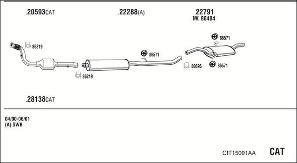 Fonos CIT15091AA - Система випуску ОГ autocars.com.ua