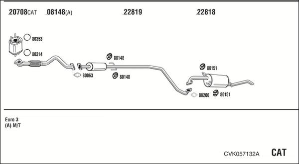 Fonos CVK057132A - Система випуску ОГ autocars.com.ua