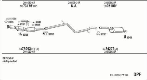 Fonos DCK006711B - Система випуску ОГ autocars.com.ua