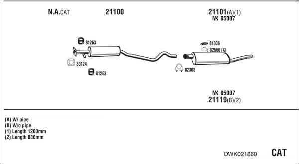 Fonos DWK021860 - Система випуску ОГ autocars.com.ua