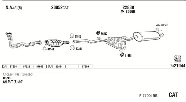 Fonos FI71001BB - Система випуску ОГ autocars.com.ua