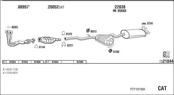 Fonos FI71018A - Система випуску ОГ autocars.com.ua