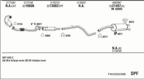 Fonos FIK005925BB - Система випуску ОГ autocars.com.ua