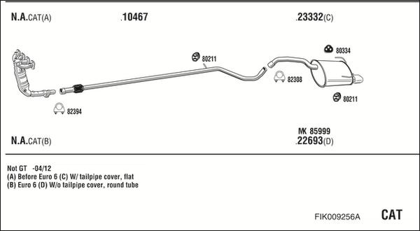 Fonos FIK009256A - Система випуску ОГ autocars.com.ua