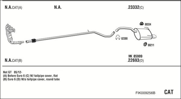 Fonos FIK009256B - Система випуску ОГ autocars.com.ua