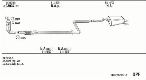Fonos FIK009298BA - Система випуску ОГ autocars.com.ua