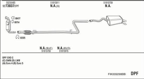 Fonos FIK009298BB - Система випуску ОГ autocars.com.ua