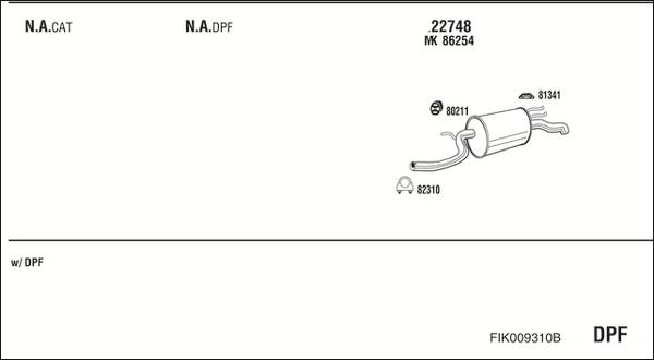 Fonos FIK009310B - Система випуску ОГ autocars.com.ua