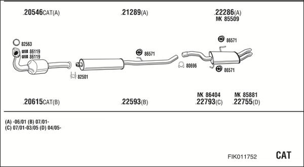 Fonos FIK011752 - Система випуску ОГ autocars.com.ua