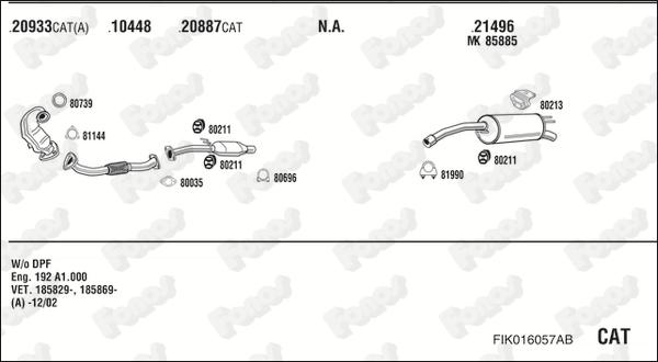 Fonos FIK016057AB - Система випуску ОГ autocars.com.ua