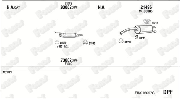 Fonos FIK016057C - Система випуску ОГ autocars.com.ua