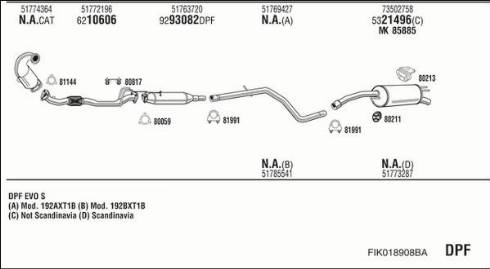 Fonos FIK018908BA - Система випуску ОГ autocars.com.ua