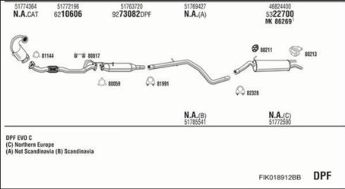 Fonos FIK018912BB - Система випуску ОГ autocars.com.ua
