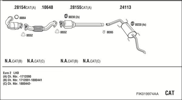 Fonos FIK019974AA - Система випуску ОГ autocars.com.ua