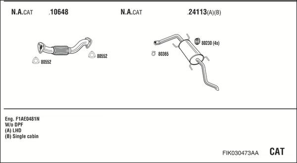 Fonos FIK030473AA - Система випуску ОГ autocars.com.ua
