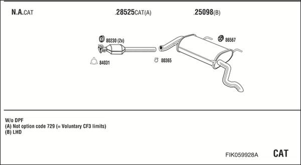 Fonos FIK059928A - Система випуску ОГ autocars.com.ua