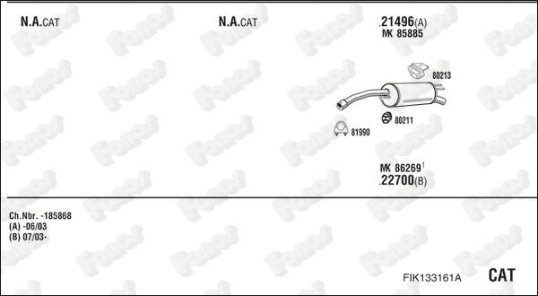 Fonos FIK133161A - Система випуску ОГ autocars.com.ua