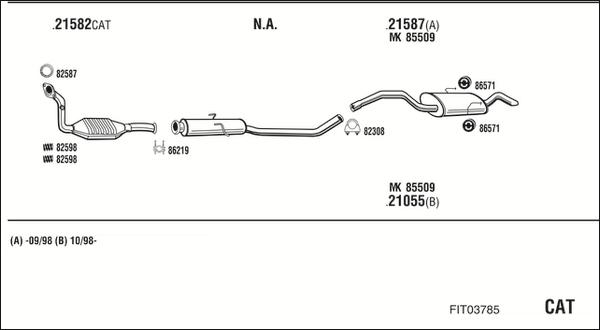 Fonos FIT03785 - Система випуску ОГ autocars.com.ua