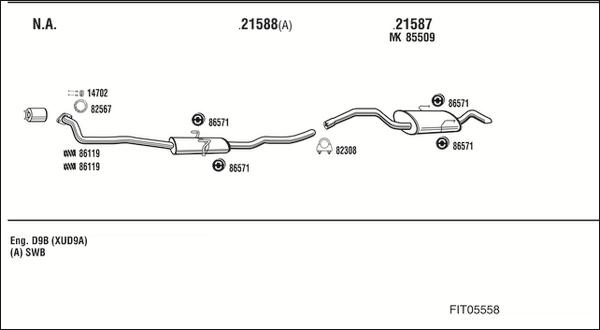 Fonos FIT05558 - Система випуску ОГ autocars.com.ua