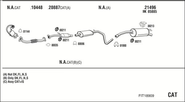 Fonos FIT18909 - Система випуску ОГ autocars.com.ua