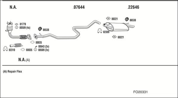 Fonos FO20331 - Система випуску ОГ autocars.com.ua
