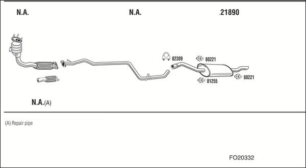 Fonos FO20332 - Система випуску ОГ autocars.com.ua