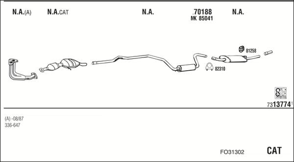 Fonos FO31302 - Система випуску ОГ autocars.com.ua