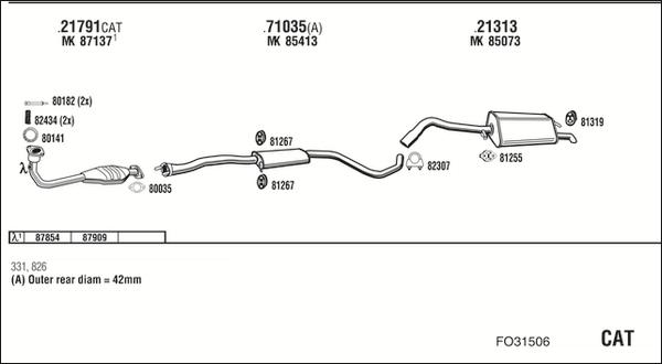 Fonos FO31506 - Система випуску ОГ autocars.com.ua