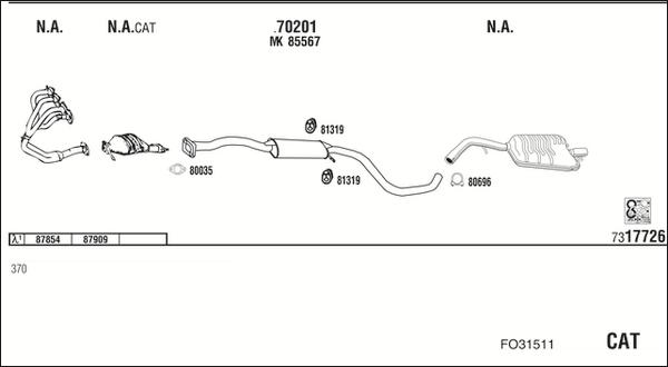 Fonos FO31511 - Система випуску ОГ autocars.com.ua