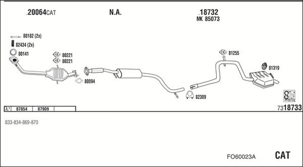 Fonos FO60023A - Система випуску ОГ autocars.com.ua