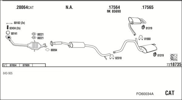 Fonos FO60034A - Система випуску ОГ autocars.com.ua