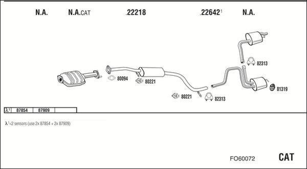 Fonos FO60072 - Система випуску ОГ autocars.com.ua