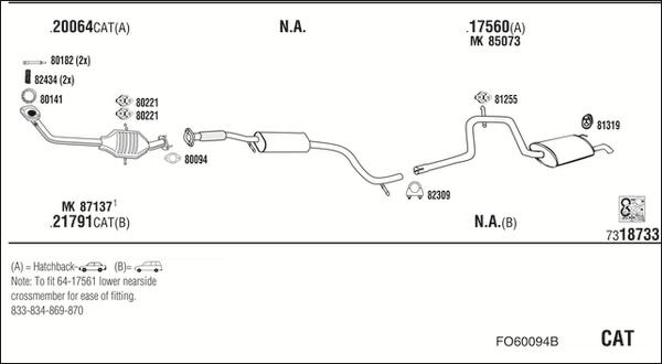 Fonos FO60094B - Система випуску ОГ autocars.com.ua