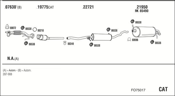 Fonos FO75017 - Система випуску ОГ autocars.com.ua