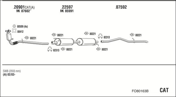 Fonos FO80163B - Система випуску ОГ autocars.com.ua