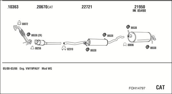 Fonos FOH14797 - Система випуску ОГ autocars.com.ua