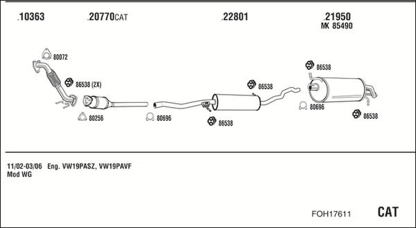 Fonos FOH17611 - Система випуску ОГ autocars.com.ua